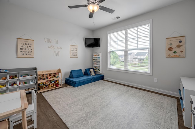 1912 Tidewater Flt, Lexington, KY 40509 - bedroom featuring dark wood-type flooring and a ceiling fan