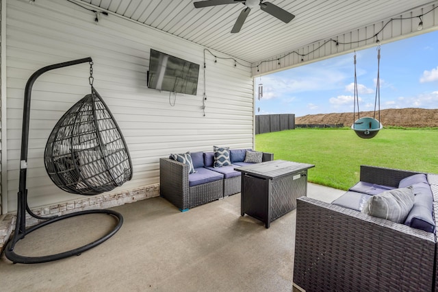 1912 Tidewater Flt, Lexington, KY 40509 - view of patio with an outdoor living space and a ceiling fan