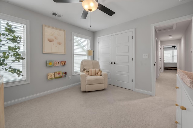 1912 Tidewater Flt, Lexington, KY 40509 - living area featuring light colored carpet and a ceiling fan