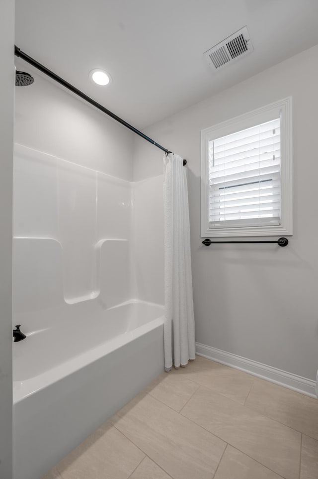 1912 Tidewater Flt, Lexington, KY 40509 - bathroom with shower / tub combo with curtain, tile patterned flooring, and recessed lighting