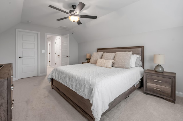 1912 Tidewater Flt, Lexington, KY 40509 - bedroom with lofted ceiling, light colored carpet, and ceiling fan