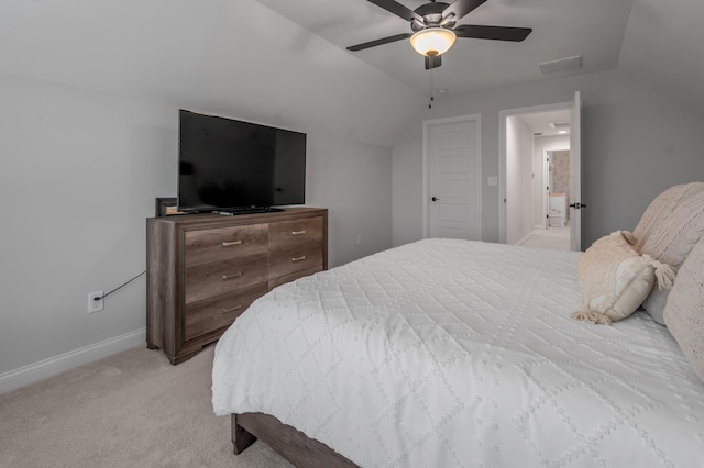 1912 Tidewater Flt, Lexington, KY 40509 - bedroom featuring lofted ceiling, light colored carpet, and a ceiling fan