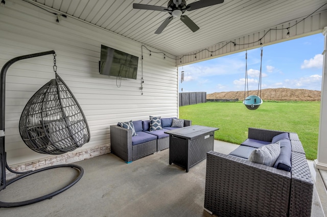 1912 Tidewater Flt, Lexington, KY 40509 - view of patio featuring outdoor lounge area and ceiling fan