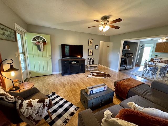 120 Lanetown Rd, Nancy, KY 42544 - living area with a ceiling fan and light wood finished floors