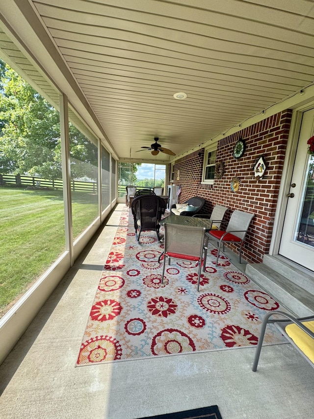 4295 Vince Rd, Nicholasville, KY 40356 - sunroom / solarium featuring a ceiling fan