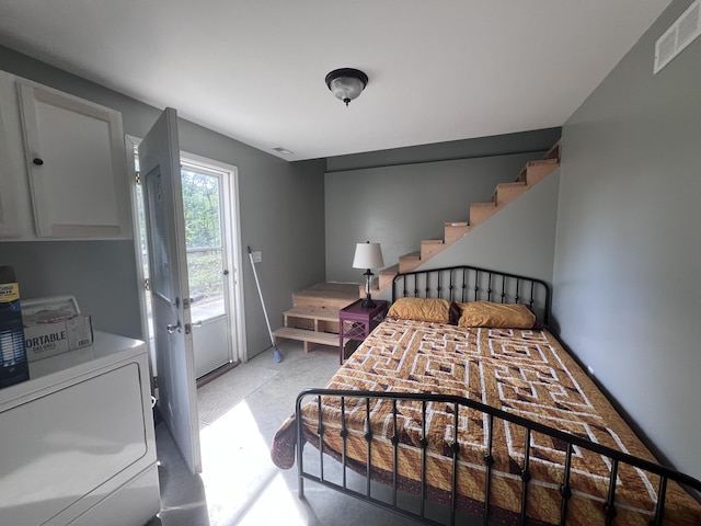 195 Copperhead Rd, Corbin, KY 40701 - bedroom featuring washer / clothes dryer and access to outside