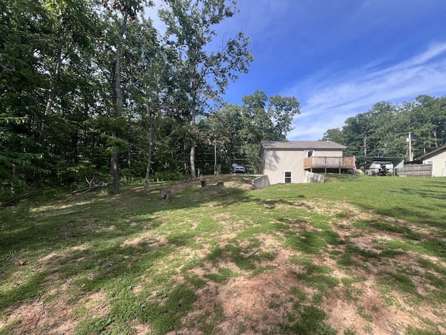 195 Copperhead Rd, Corbin, KY 40701 - view of grassy yard with a wooden deck