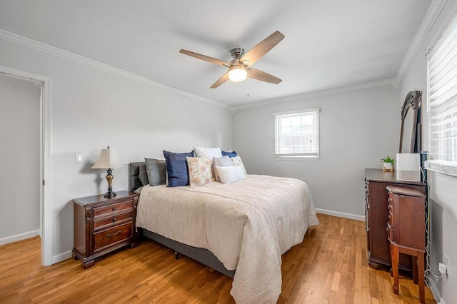 204 Tecumseh Trl, Frankfort, KY 40601 - bedroom with light wood-type flooring, ornamental molding, and a ceiling fan