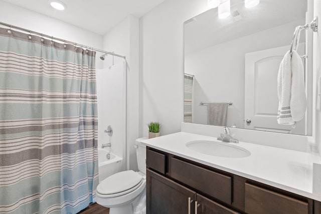 137 Kirkstall Way, Georgetown, KY 40324 - bathroom with vanity, shower / tub combo with curtain, and wood finished floors