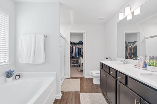 137 Kirkstall Way, Georgetown, KY 40324 - full bath featuring a walk in closet, a garden tub, healthy amount of natural light, and wood finished floors