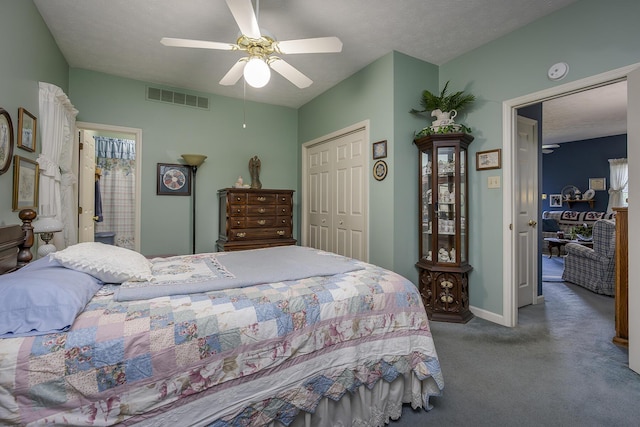 3092 Arrowhead Dr, Lexington, KY 40503 - carpeted bedroom with a closet and ceiling fan