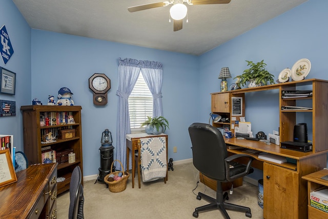 3092 Arrowhead Dr, Lexington, KY 40503 - home office with a ceiling fan and light colored carpet