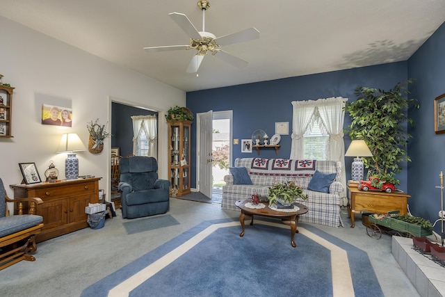 3092 Arrowhead Dr, Lexington, KY 40503 - carpeted living room featuring plenty of natural light and a ceiling fan