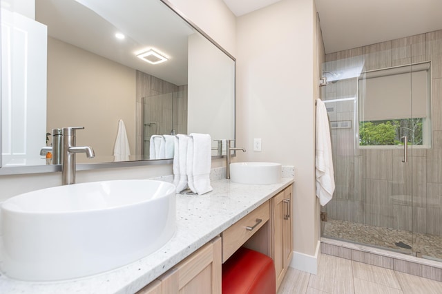 2301 Harrodsburg Rd, Lawrenceburg, KY 40342 - full bathroom with a shower stall and double vanity