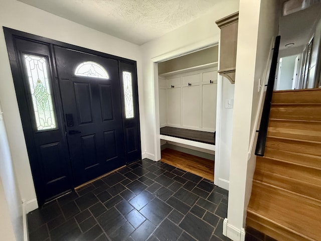 123 Hillandale Dr, Somerset, KY 42501 - foyer entrance with stairway and a textured ceiling