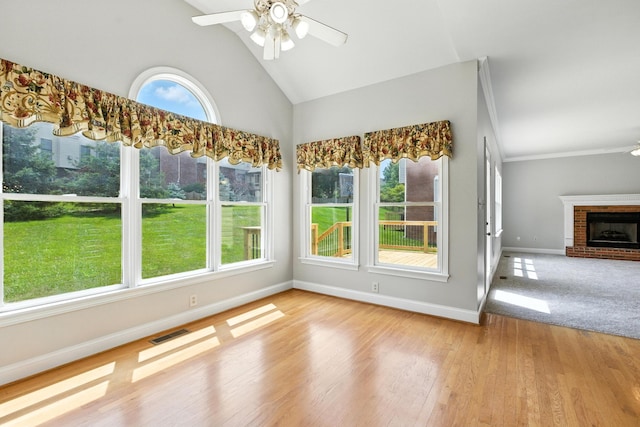 4433 River Ridge Rd, Lexington, KY 40515 - unfurnished sunroom featuring wood finished floors and high vaulted ceiling