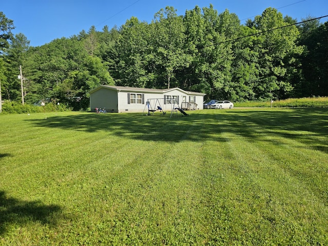 421 Dry Branch Rd, Morehead, KY 40351 - view of green lawn featuring a forest view