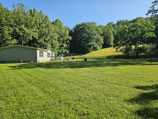 421 Dry Branch Rd, Morehead, KY 40351 - view of green lawn with a forest view