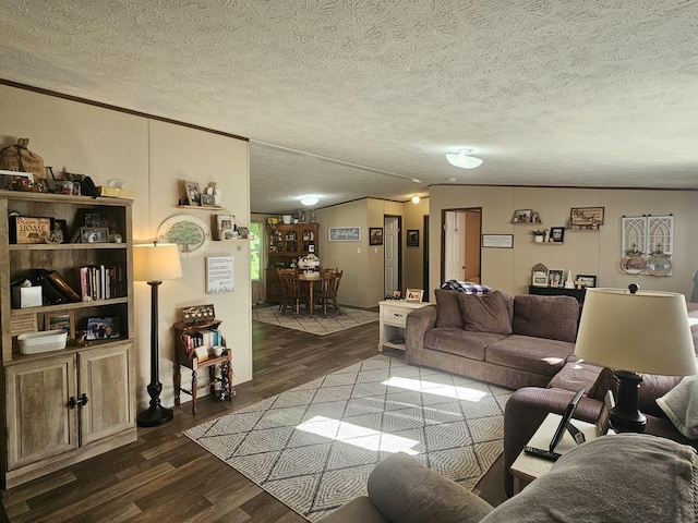 421 Dry Branch Rd, Morehead, KY 40351 - living room featuring wood finished floors, lofted ceiling, crown molding, and a textured ceiling