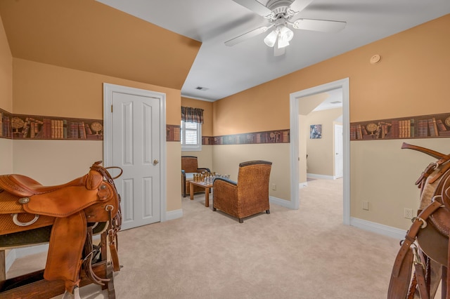 2609 Idlewood Dr, Lexington, KY 40513 - home office featuring ceiling fan and light carpet