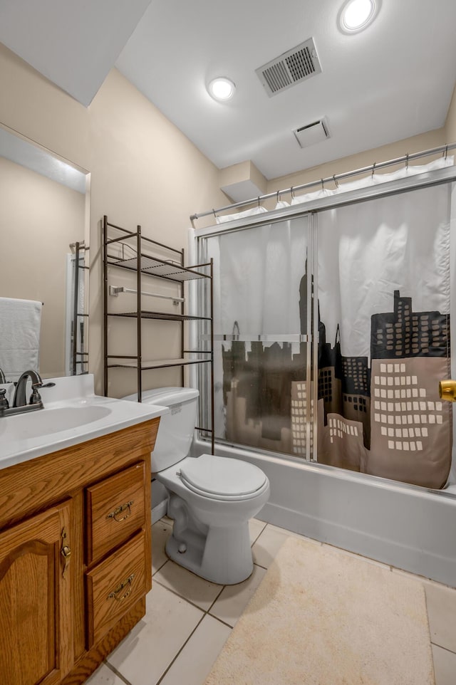 2609 Idlewood Dr, Lexington, KY 40513 - bathroom with vanity, enclosed tub / shower combo, and tile patterned flooring
