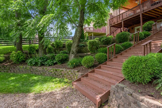 2609 Idlewood Dr, Lexington, KY 40513 - view of yard with stairs and a deck