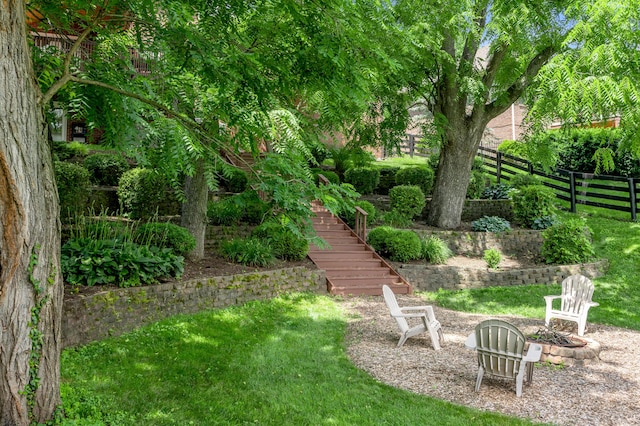 2609 Idlewood Dr, Lexington, KY 40513 - view of yard with stairway and a fire pit