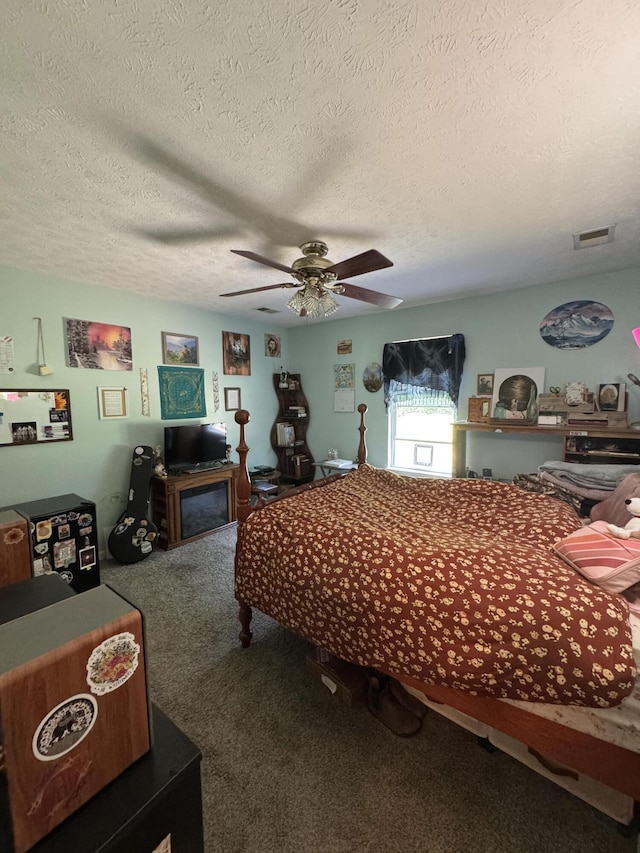 208 Secretariat Dr, Lawrenceburg, KY 40342 - carpeted bedroom with a textured ceiling and a ceiling fan