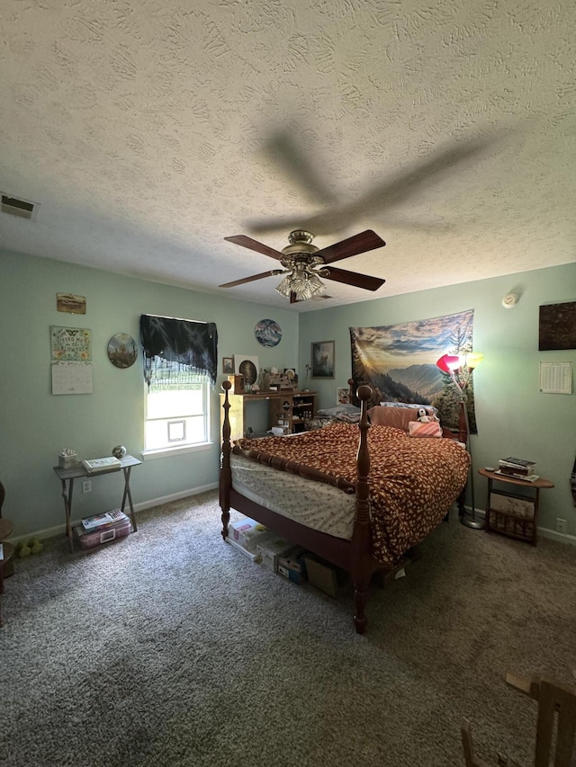 208 Secretariat Dr, Lawrenceburg, KY 40342 - carpeted bedroom featuring a textured ceiling and ceiling fan