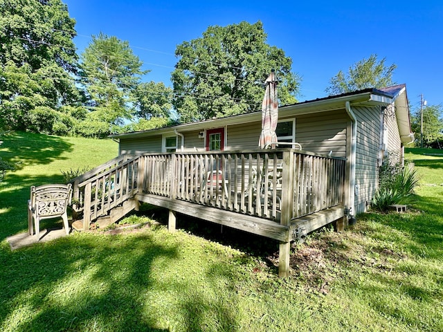 21 Herb Neal Rd, Pine Knot, KY 42635 - back of property with a deck and a yard