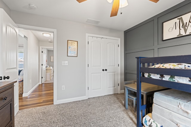 309 Memory Ln, Richmond, KY 40475 - bedroom featuring light carpet, a closet, and ceiling fan