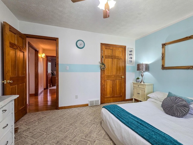 1445 Bastin Creek Rd, Kings Mountain, KY 40442 - bedroom featuring carpet flooring, a textured ceiling, and ceiling fan