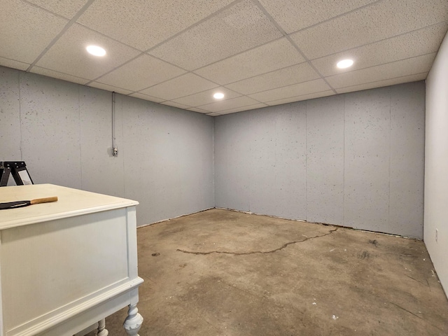 1445 Bastin Creek Rd, Kings Mountain, KY 40442 - finished basement featuring recessed lighting and a paneled ceiling