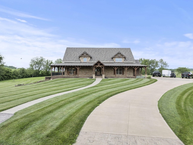 4111 Stanford Rd, Danville, KY 40422 - view of front of house featuring a front lawn, roof with shingles, and a porch