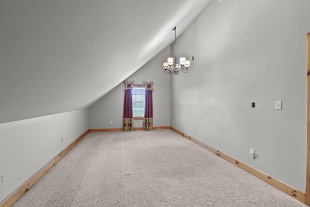 4111 Stanford Rd, Danville, KY 40422 - bonus room featuring vaulted ceiling, a chandelier, and carpet
