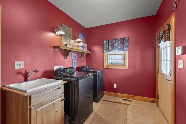 4111 Stanford Rd, Danville, KY 40422 - laundry area with separate washer and dryer and light tile patterned flooring