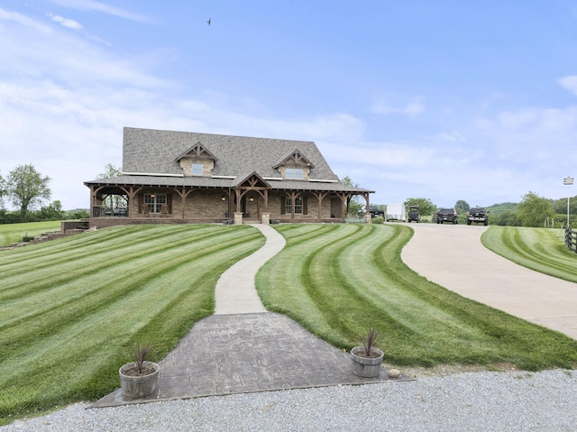 4111 Stanford Rd, Danville, KY 40422 - view of front of property with a front yard, a shingled roof, and a porch