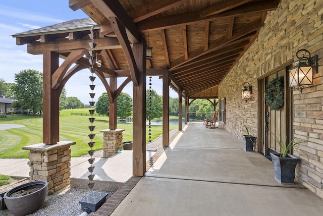 4111 Stanford Rd, Danville, KY 40422 - covered porch featuring a lawn