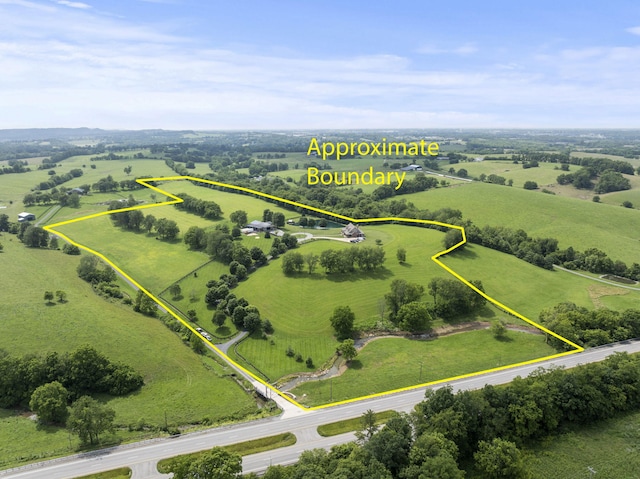 4111 Stanford Rd, Danville, KY 40422 - overview of rural landscape featuring property parcel outlined