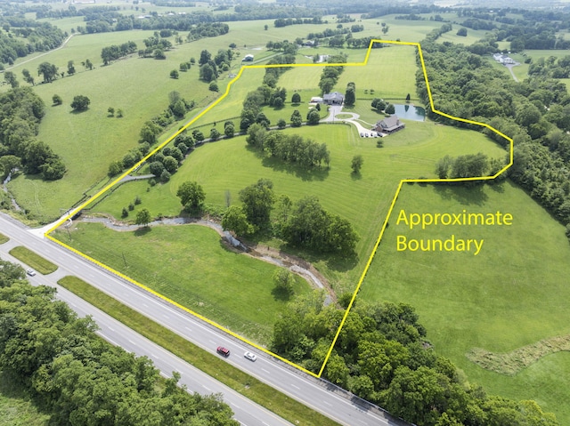4111 Stanford Rd, Danville, KY 40422 - aerial view of sparsely populated area featuring property parcel outlined