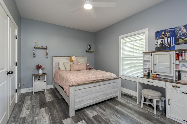 2562 High Bridge Rd, Lancaster, KY 40444 - bedroom featuring dark wood finished floors and ceiling fan
