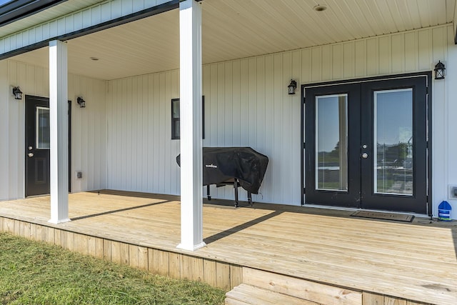 2562 High Bridge Rd, Lancaster, KY 40444 - wooden deck with french doors and a grill
