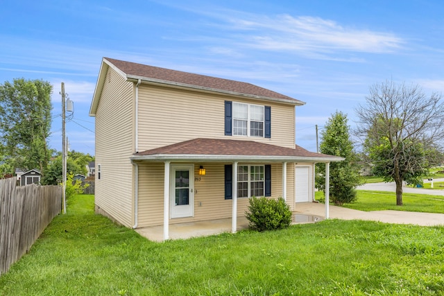 263 Hunter Ridge Dr, Lawrenceburg, KY 40342 - traditional-style home featuring covered porch, a garage, and concrete driveway