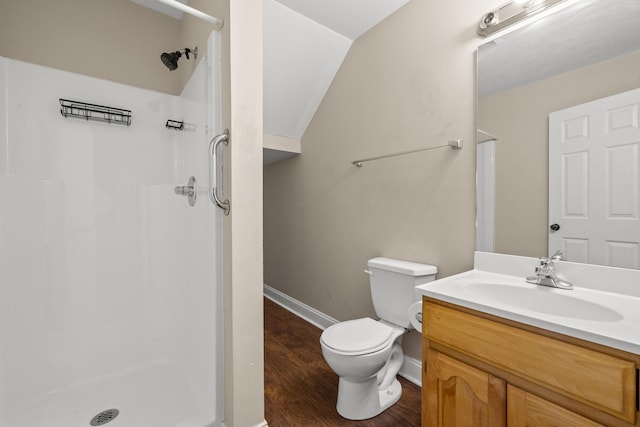 263 Hunter Ridge Dr, Lawrenceburg, KY 40342 - full bath with a stall shower, vanity, and wood finished floors