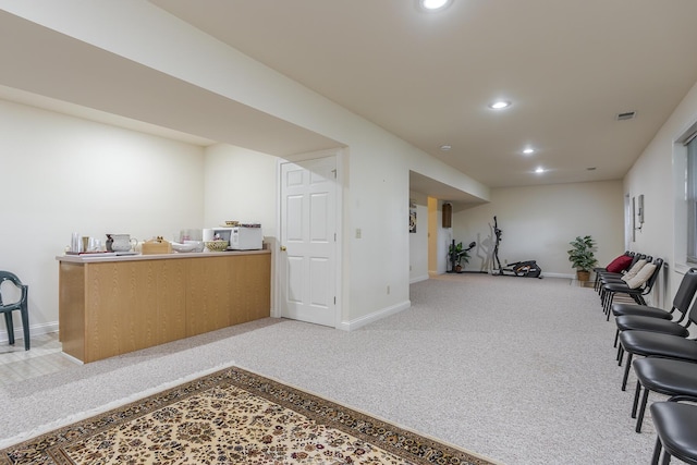 4129 Amberwood Ct, Lexington, KY 40513 - bar area featuring light carpet and recessed lighting