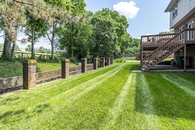 4129 Amberwood Ct, Lexington, KY 40513 - view of yard featuring a wooden deck and stairway