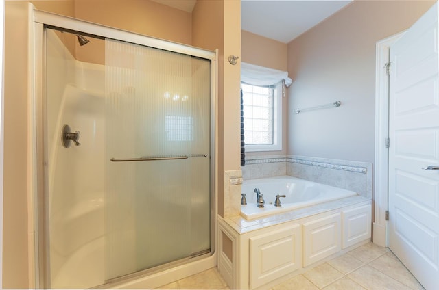 168 Master Ct, Hustonville, KY 40437 - full bathroom featuring a shower stall, tile patterned flooring, and a bath