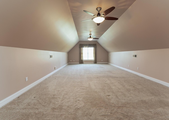 168 Master Ct, Hustonville, KY 40437 - bonus room featuring ceiling fan, lofted ceiling, and carpet