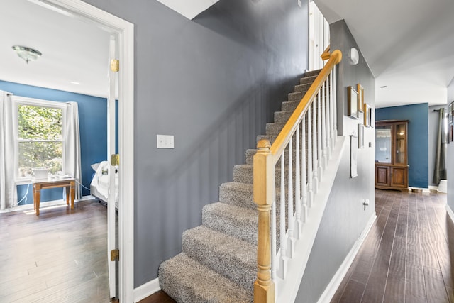 106 Louisa Ln, Georgetown, KY 40324 - staircase featuring wood finished floors and baseboards