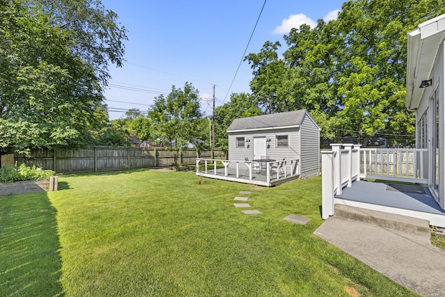 648 Sheridan Dr, Lexington, KY 40503 - fenced backyard with an outbuilding and a wooden deck